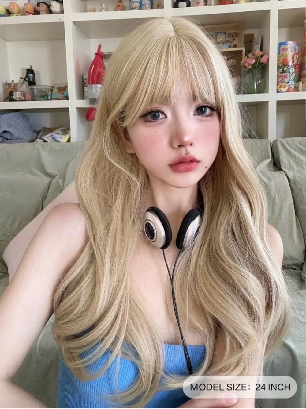 Heat Resistant Natural Wave Wigs Hair 24”